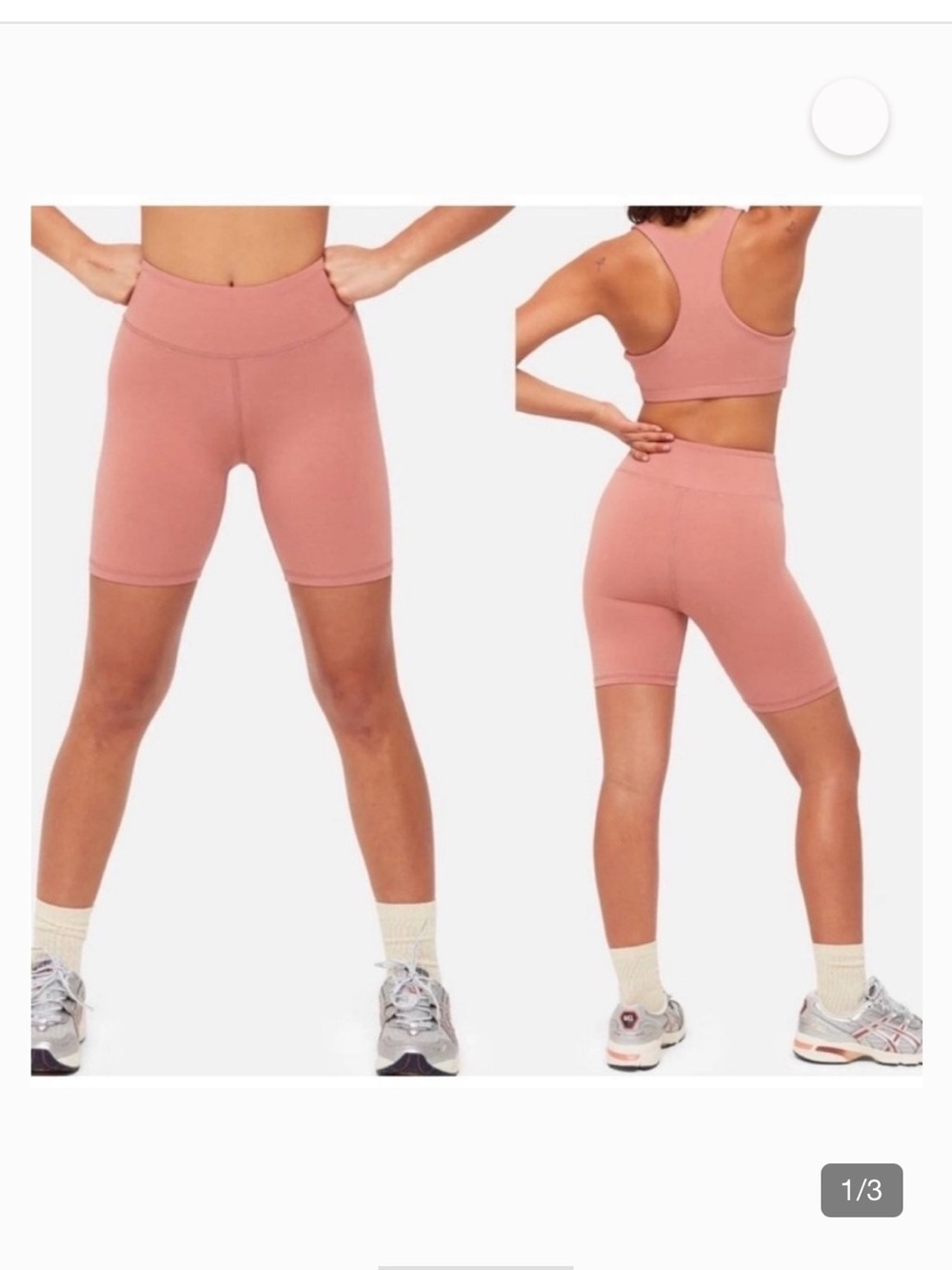 MATE the Label Seamless High Rise Bike Shorts Dusty Sienna Pink Tan Organic